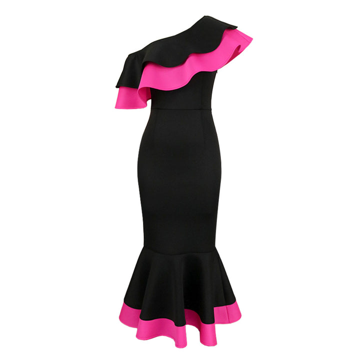 Damen Exquisites schulterfreies Wickelkleid mit voluminösem Rüschensaum Echo Archiv