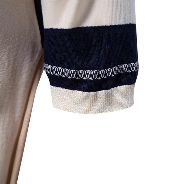 Herren stylisches Poloshirt mit modernen Farbstreifen Echoarchiv