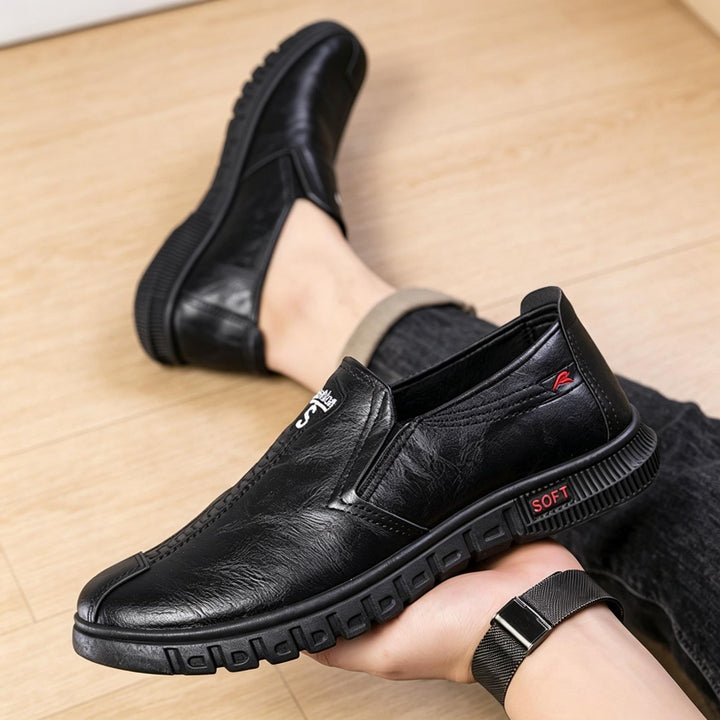 Herren Bequeme Slip-On Lederschuhe Echoarchiv