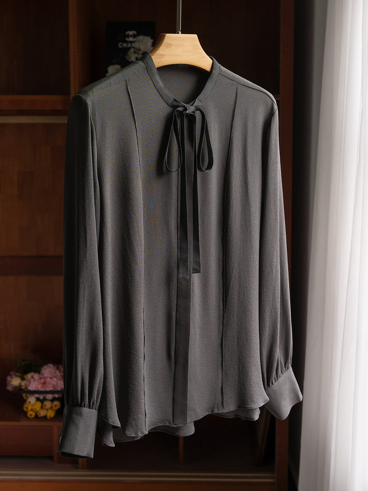 Damen Edle Bluse mit Schleifen-Detail Echoarchiv