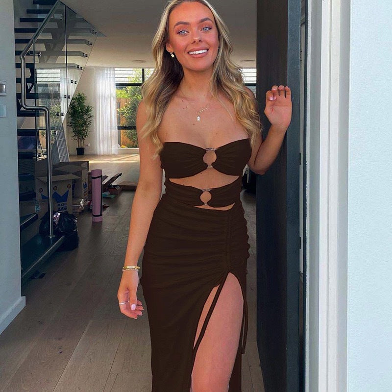 Damen Figurumspielendes Maxikleid mit Cut-Outs und hohem Schlitz Echo Archiv