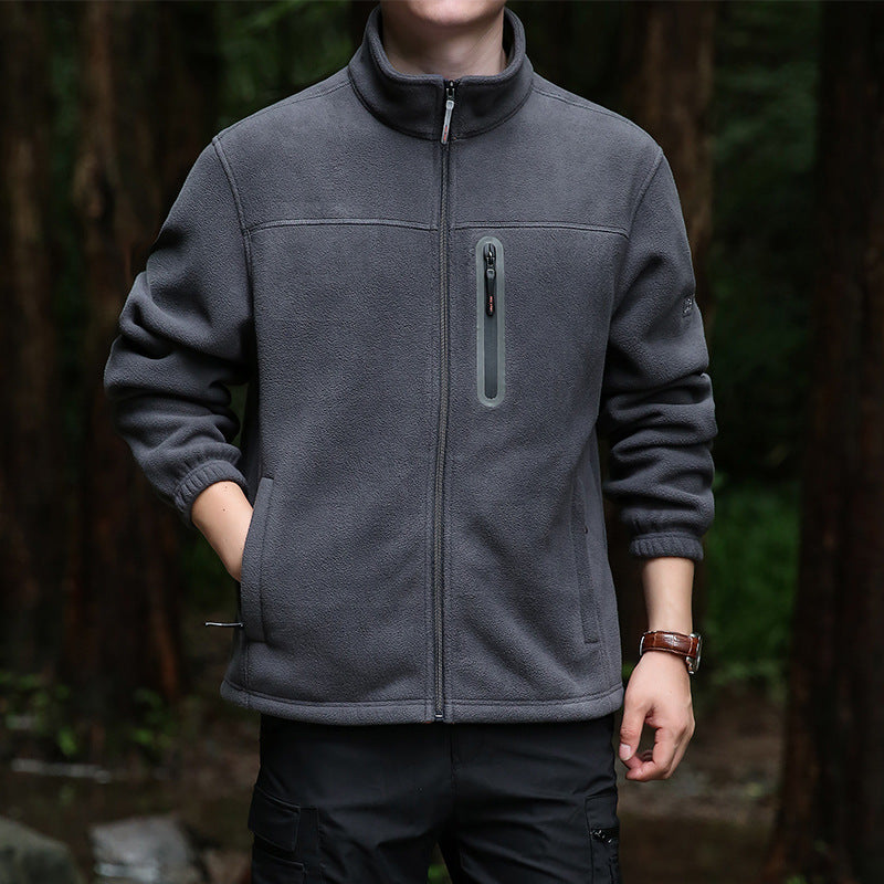 Herren Thermo‑Mikrofleece‑Outdoorjacke mit Stehkragen, wasserdichter Brustreißverschlusstasche Echo Archiv