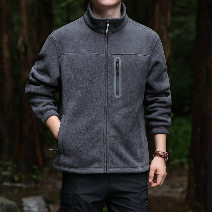 Herren Thermo‑Mikrofleece‑Outdoorjacke mit Stehkragen, wasserdichter Brustreißverschlusstasche Echo Archiv