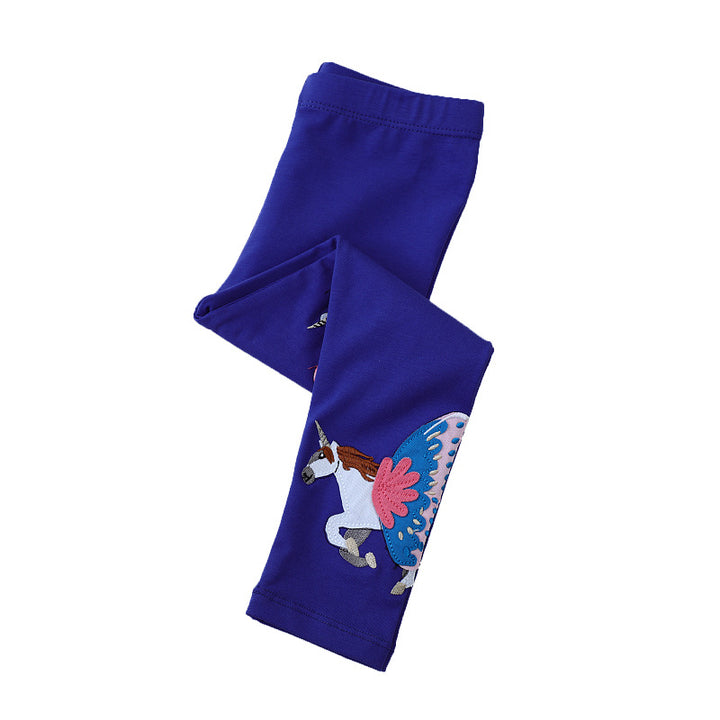 Mädchen Leggings mit zauberhaften Einhorn- und Schmetterlingsapplikationen Echo Archiv
