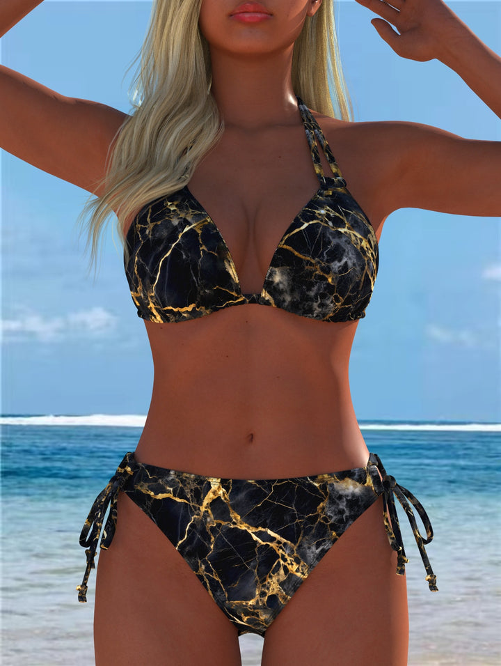 Damen Bikini-Set mit verspieltem Schnitt und trendigem Mustermix Echo Archiv