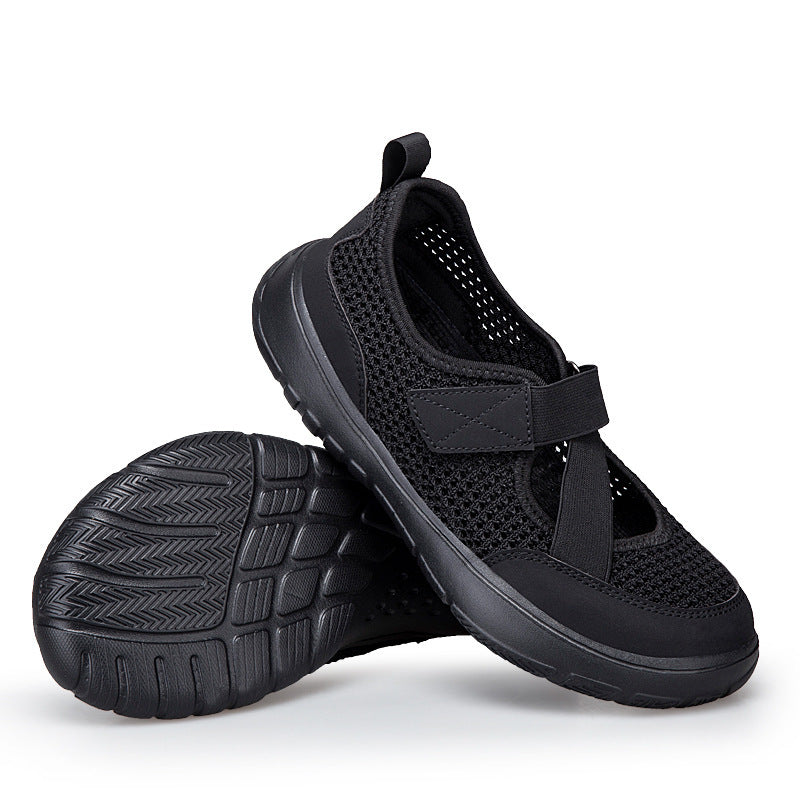 Damen nan atmungsaktive Strick-Riemchensneaker mit Klettverschluss gepolsterter Komfortsohle und flexibler Profillaufsohle Echo Archiv