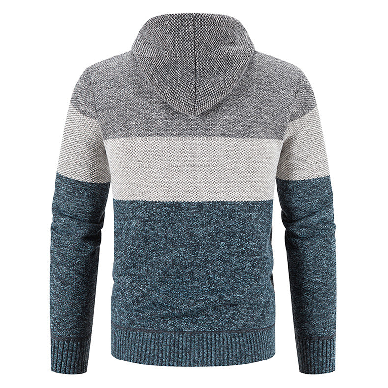 Herren modischer Strickjacke mit Kapuze und strukturiertem Design Echoarchiv