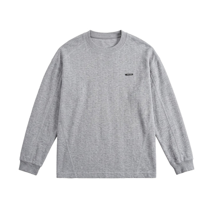Unisex Gerippter Oversize-Pullover mit Raglanärmeln und Metalllogo Echoarchiv