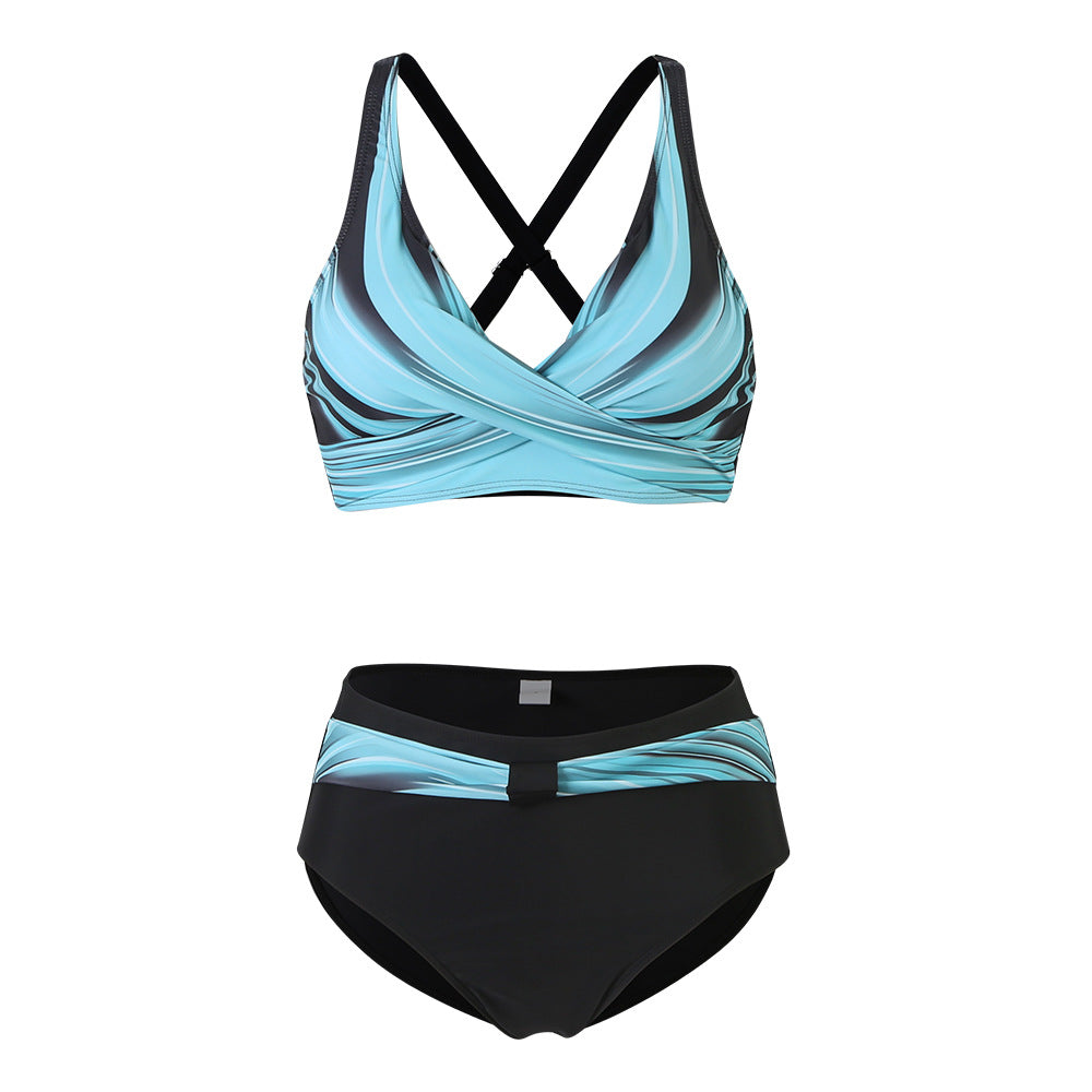 Damen Sportliches Bikini-Set mit trendigem Schnitt und modernem Grafikdesign Echo Archiv