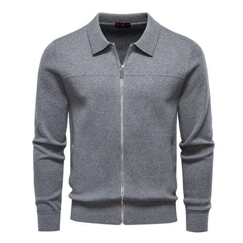 Herren nan feinstrick-Zipjacke mit Kentkragen und Rippbündchen Echo Archiv