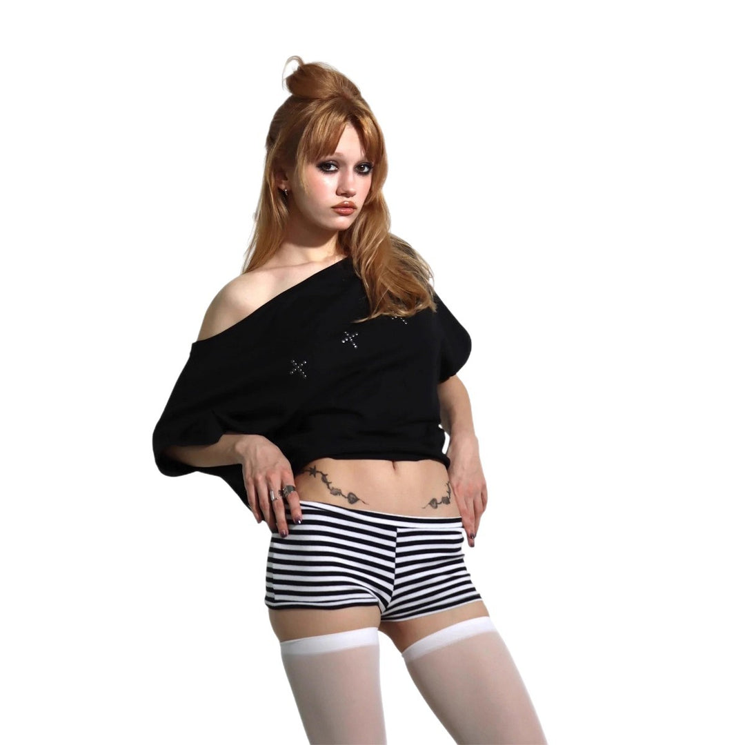 Damen Oversized Shirt mit glitzerndem Grafikelement Echo Archiv