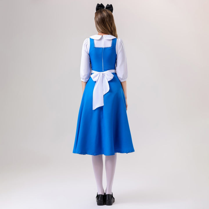 Damen nan vintage Schürzenkleid mit tailliertem Schnitt und Stehkragen Echo Archiv