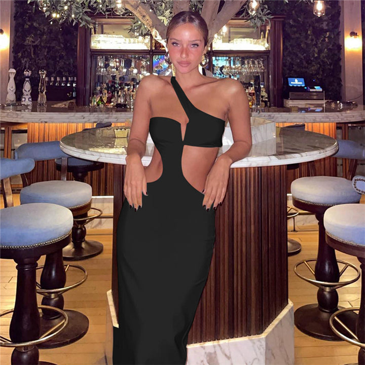 Damen Off-Shoulder Abendkleid mit asymmetrischer Ausschnitt Echo Archiv