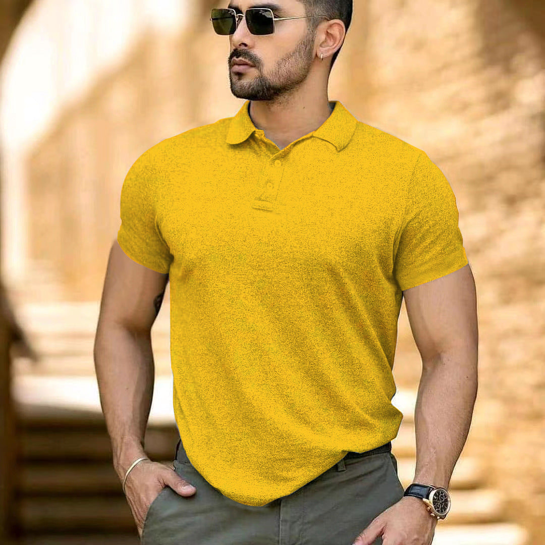 Herren sportliches Kurzarm-Polohemd aus atmungsaktivem Material mit klassischem Kragen Echoarchiv