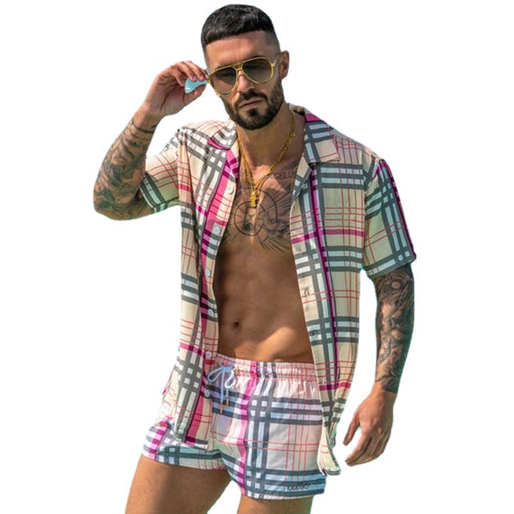 Herren Stylisches Kurzarm Strandset Echoarchiv