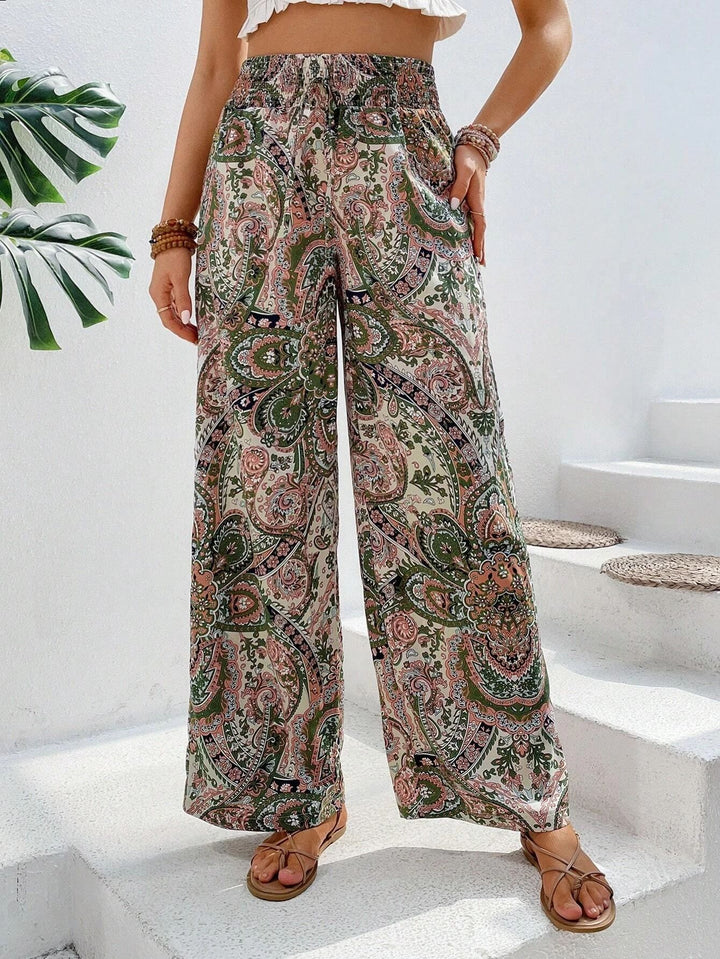 Damen lockere Palazzo-Hosen mit Paisleymuster Echo Archiv