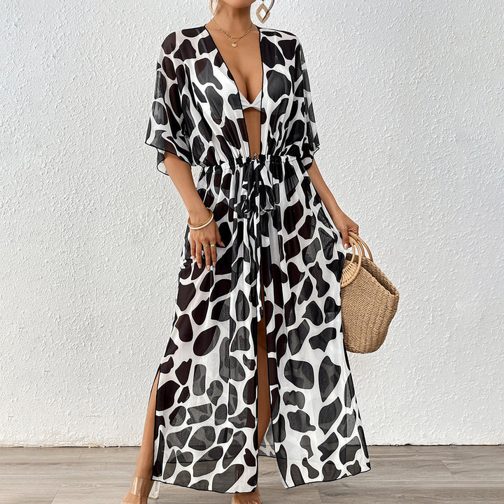 Damen modischer Strandkaftan mit seitlichem Kordelzug Echo Archiv
