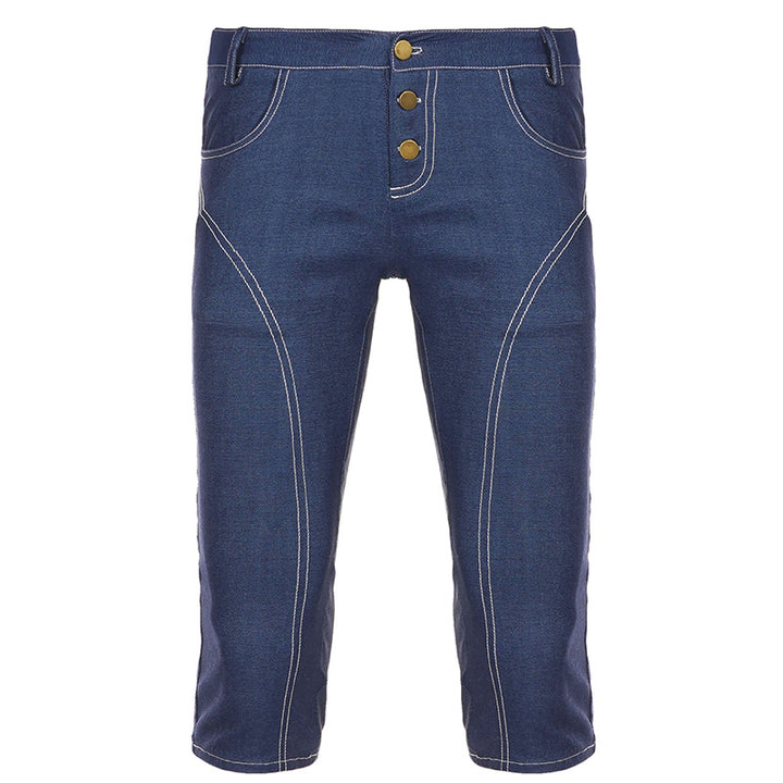 Damen Komfortable Caprijeans mit dekorativen Knöpfen Echo Archiv