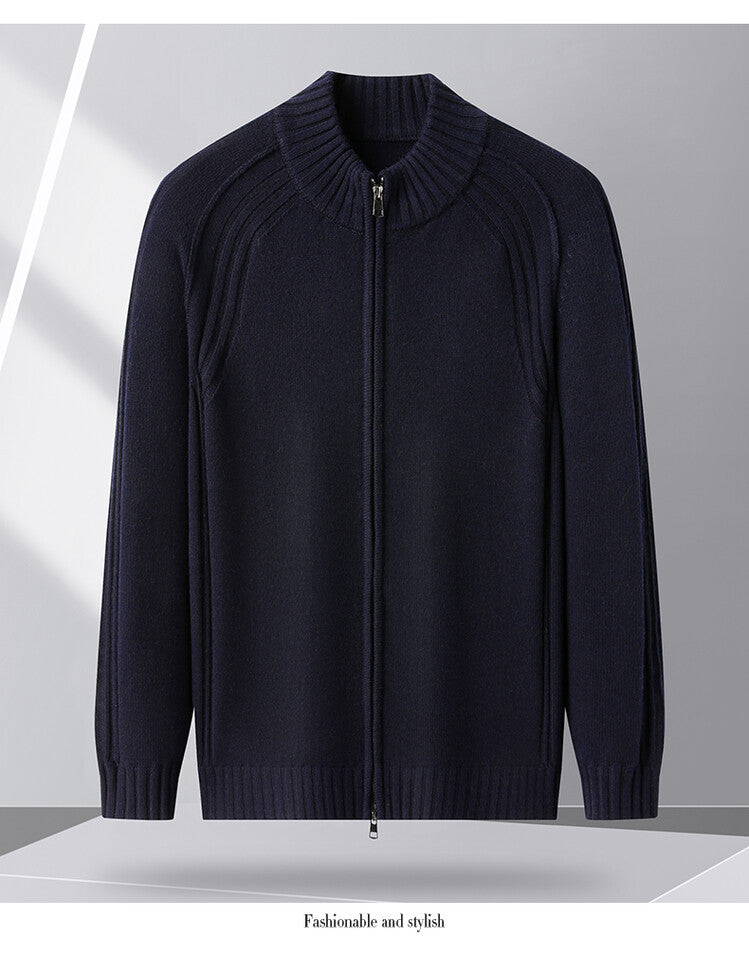 Herren Strickjacke mit Reißverschluss und hohen Kragen Echoarchiv