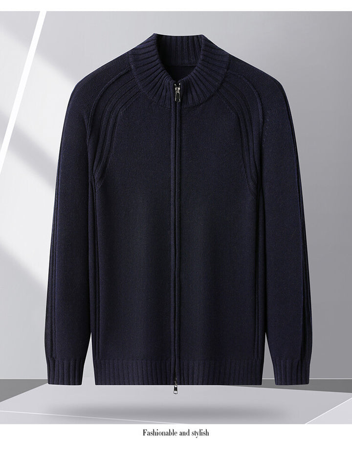 Herren Strickjacke mit Reißverschluss und hohen Kragen Echoarchiv