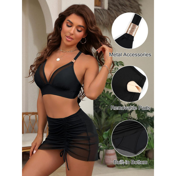 Damen Bikini mit transparentem Rock und verstellbaren Trägern Echo Archiv