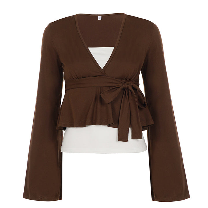 Damen Wickel-Peplum-Top mit Glockenärmeln Echo Archiv