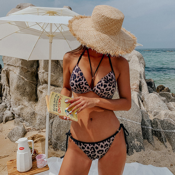 Damen Bikini-Set mit modischem Leopardenmuster und verstellbaren Trägern Echo Archiv