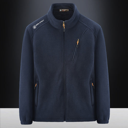 Herren Warme Microfleece-Outdoorjacke mit Brustreißverschluss, Seitentaschen und Stehkragen Echo Archiv
