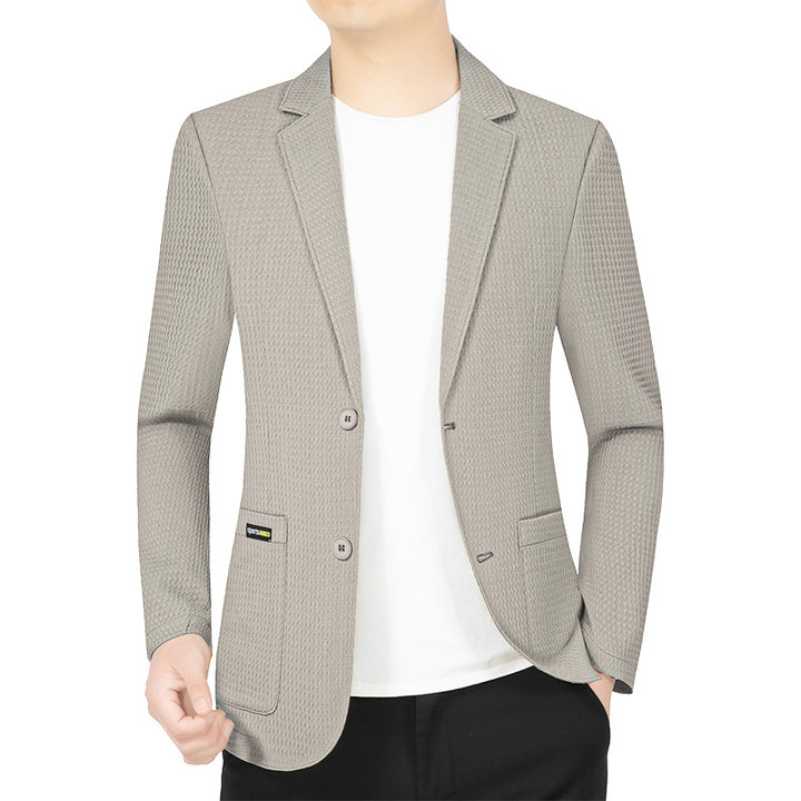 Herren Modernes Stretch Business-Sakko mit schmalem Schnitt und aufgesetzten Taschen – Tianoro
