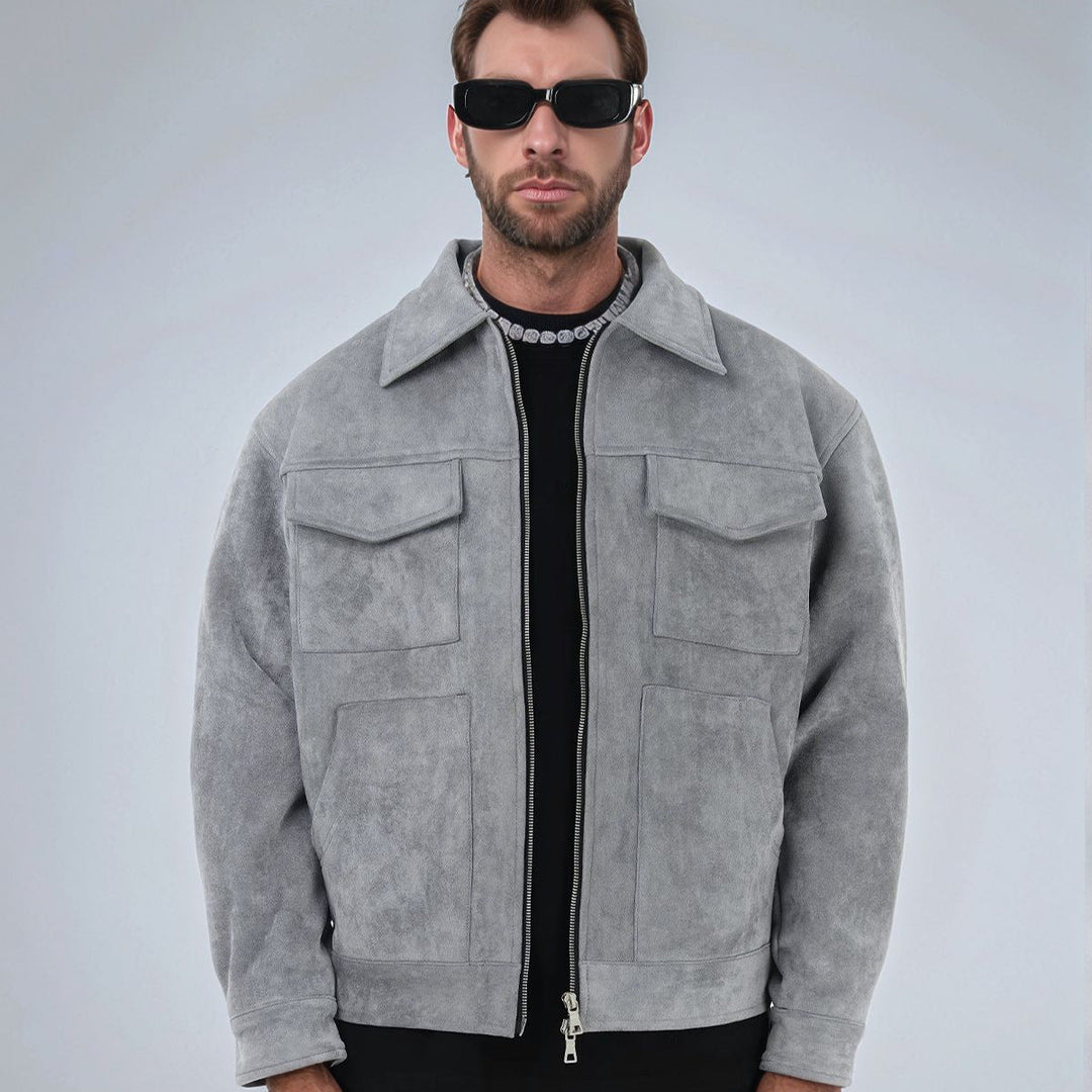 Herren modische und bequeme Übergangsjacke mit großen Taschen Echoarchiv