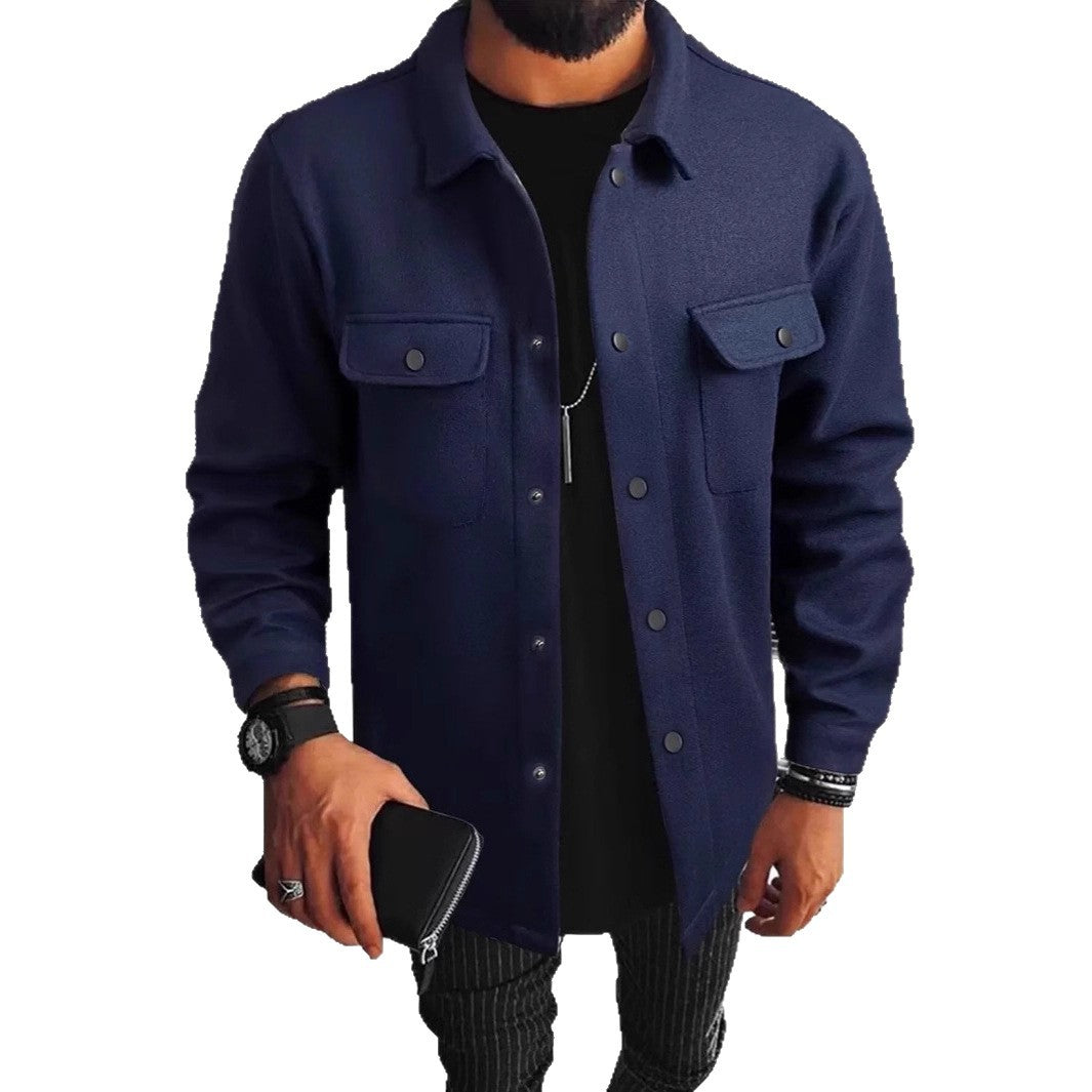 Herren Modische Hemdjacke mit praktischen Taschen – Taviero