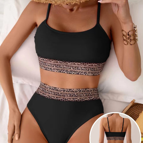 Damen Bikini-Set mit modischem Crop-Top und hoch taillierten Shorts Echo Archiv