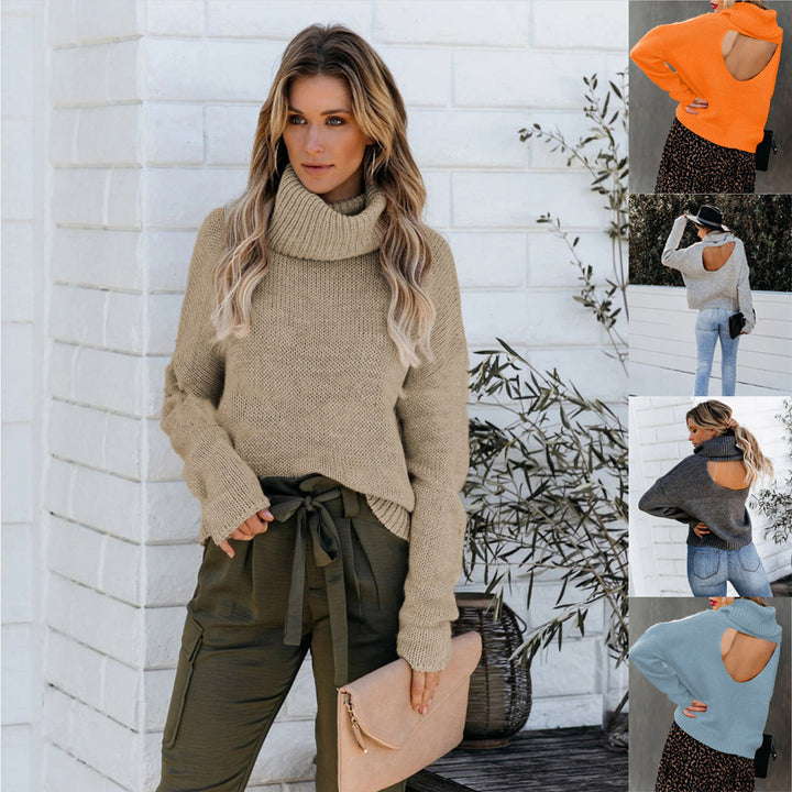 Damen Oversize Rollkragenpullover grobgestrickt mit weitem Schnitt Echoarchiv