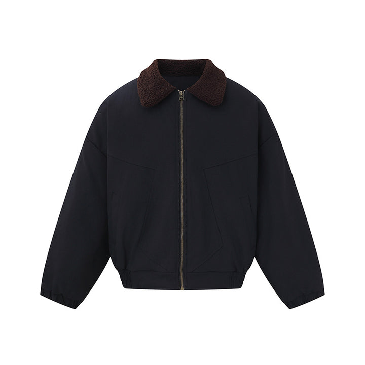 Unisex Boxy Blousonjacke mit Teddykragen und elastischem Saum Echoarchiv