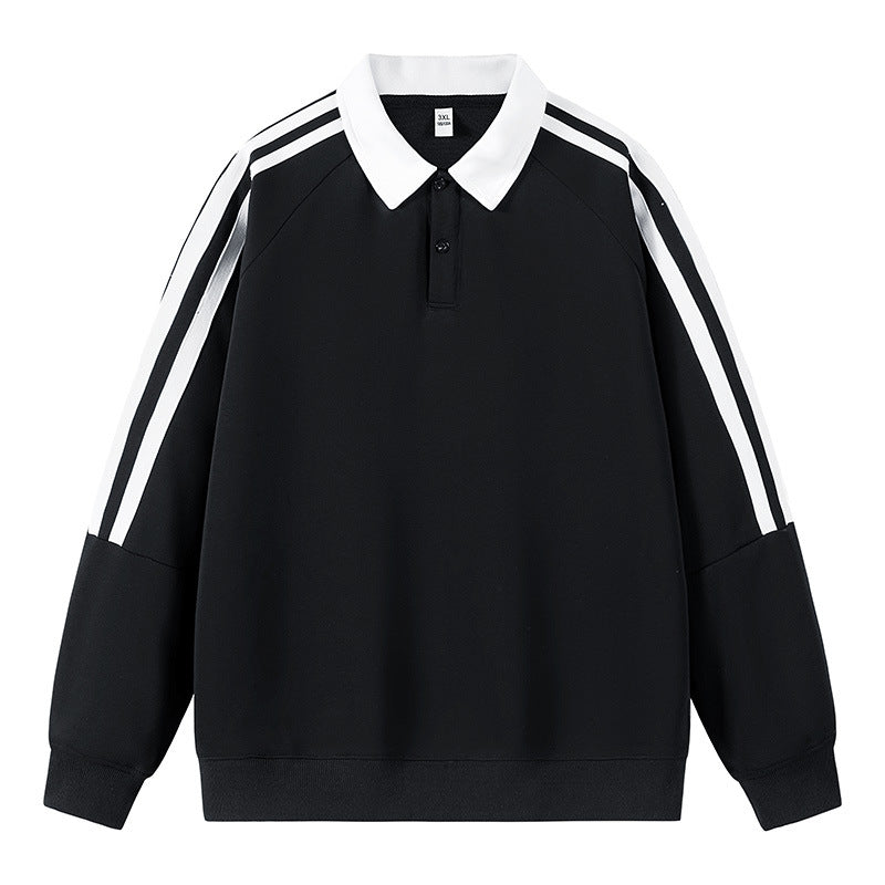 Herren sportlicher Sweat-Pullover mit Polo-Kragen Echoarchiv