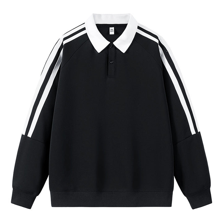 Herren sportlicher Sweat-Pullover mit Polo-Kragen Echoarchiv