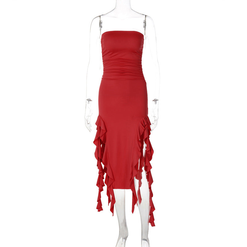 Damen Wickelkleid mit Rüschen und figurformendem Schnitt Echo Archiv