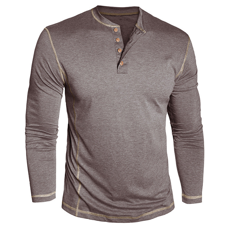 Herren Elegantes Langarmshirt mit Knopfleiste Echoarchiv