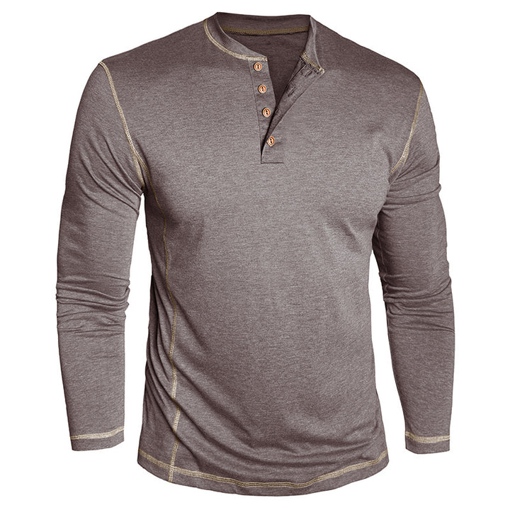 Herren Elegantes Langarmshirt mit Knopfleiste Echoarchiv