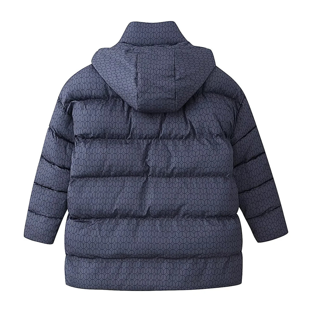 Damen gesteppte Kapuzenjacke mit grafischem Steppmuster, zweiwege Reißverschluss und oversized Taschen – Célinea