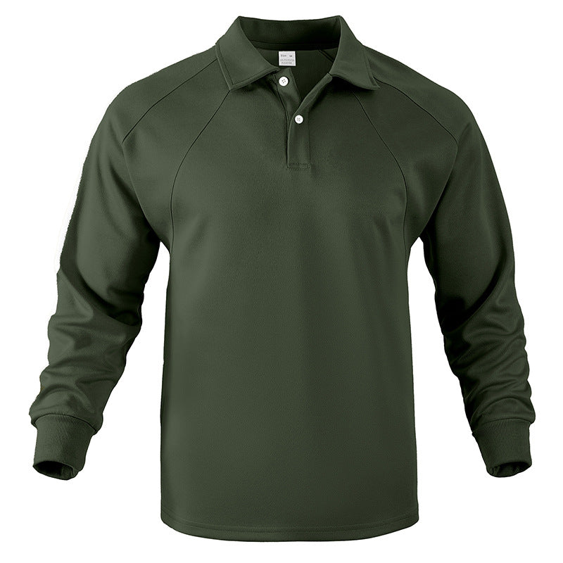 Herren Polo-Sweatshirt mit Raglanärmeln, Halbknopfleiste und Rippbündchen Echoarchiv