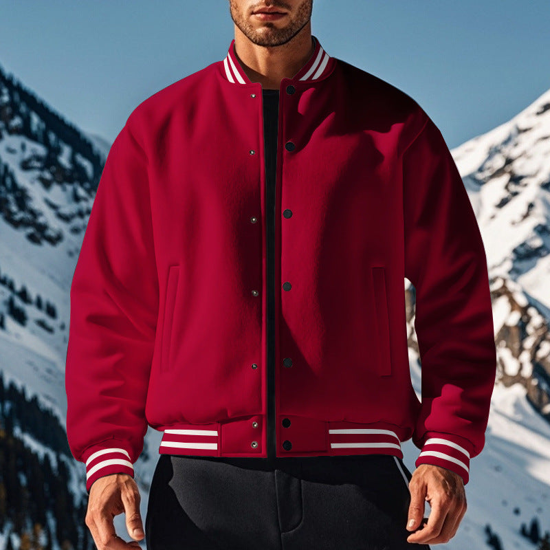 Herren sportliche Collegejacke mit praktischem Druckknopfverschluss Echoarchiv