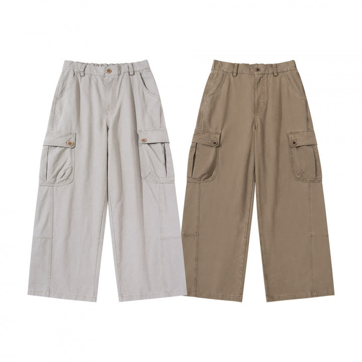 Damen Weite Cargo-Hose mit hohem Bund, großen Klappentaschen und Culotte-Silhouette Echo Archiv