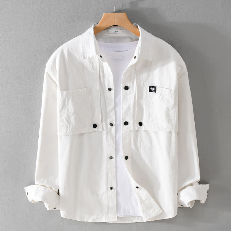 Herren Baumwoll-Overshirt mit Druckknopfleiste, Doppel-Brusttaschen und relaxed Fit Echoarchiv