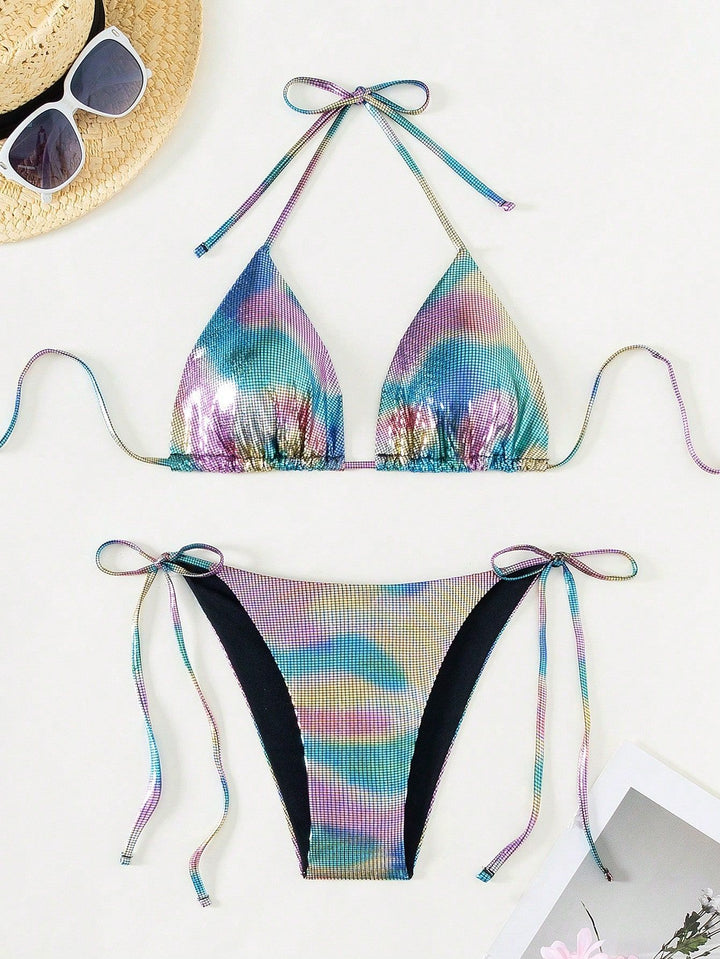 Damen Funktionsfähiger Triangel-Bikini mit stylischem Farbverlauf Echo Archiv