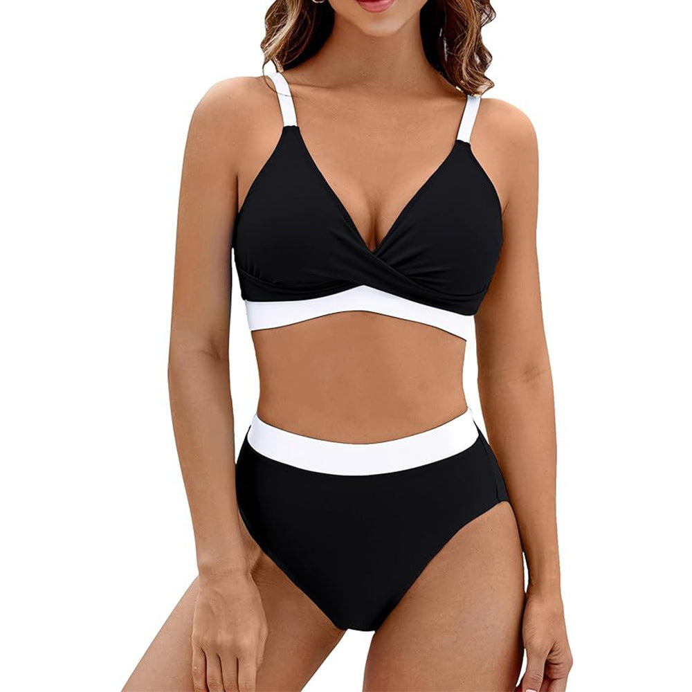 Damen Bikini-Set mit innovativem Wickeloberteil und hohem Taillenbund Echo Archiv