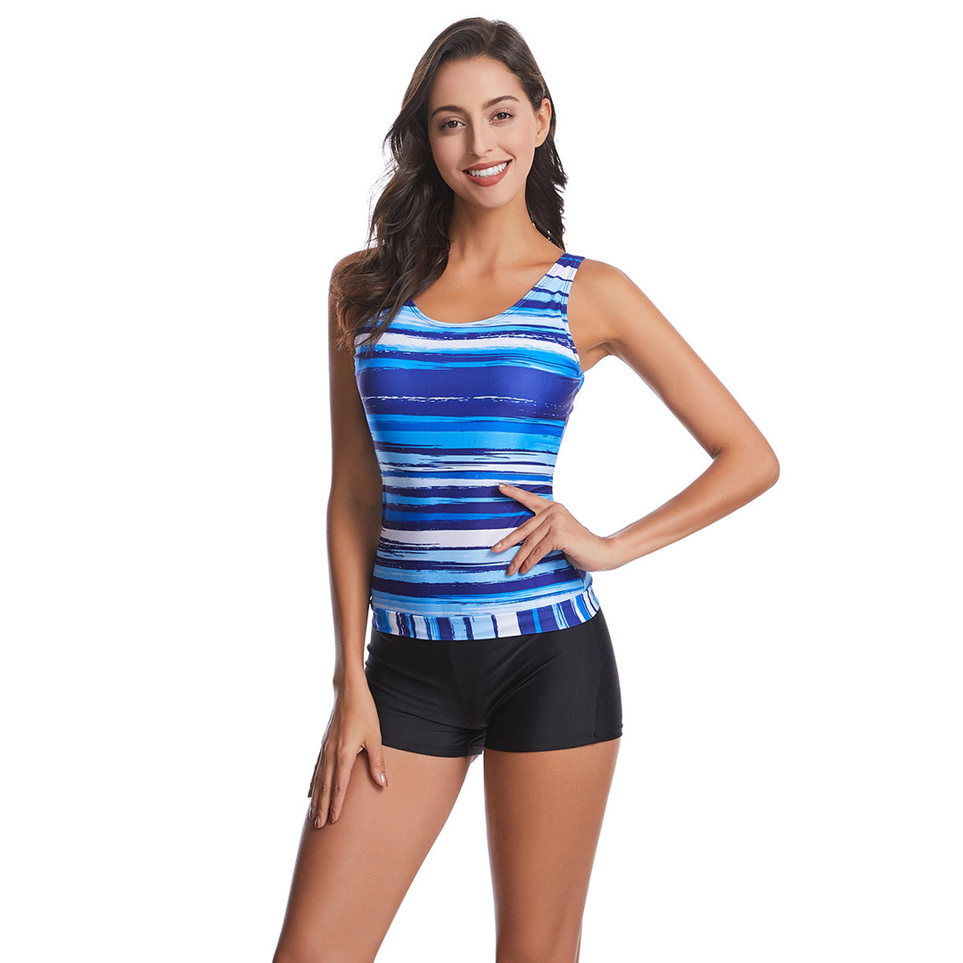 Damen Sportliches Tankini-Set mit modischem Streifenmuster Echo Archiv