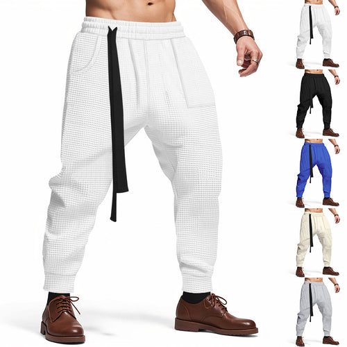 Herren lässige Struktur-Sweatpants mit verstellbarem Kordelzug Echoarchiv