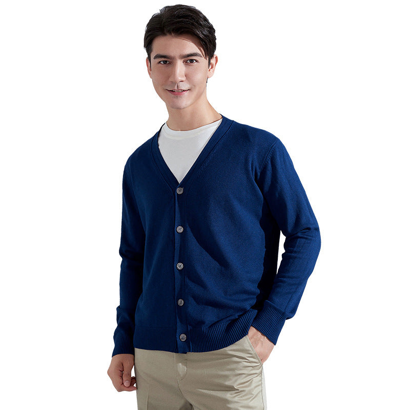Herren Leichter Feinstrick-Cardigan mit V‑Ausschnitt und Business‑Silhouette Echoarchiv