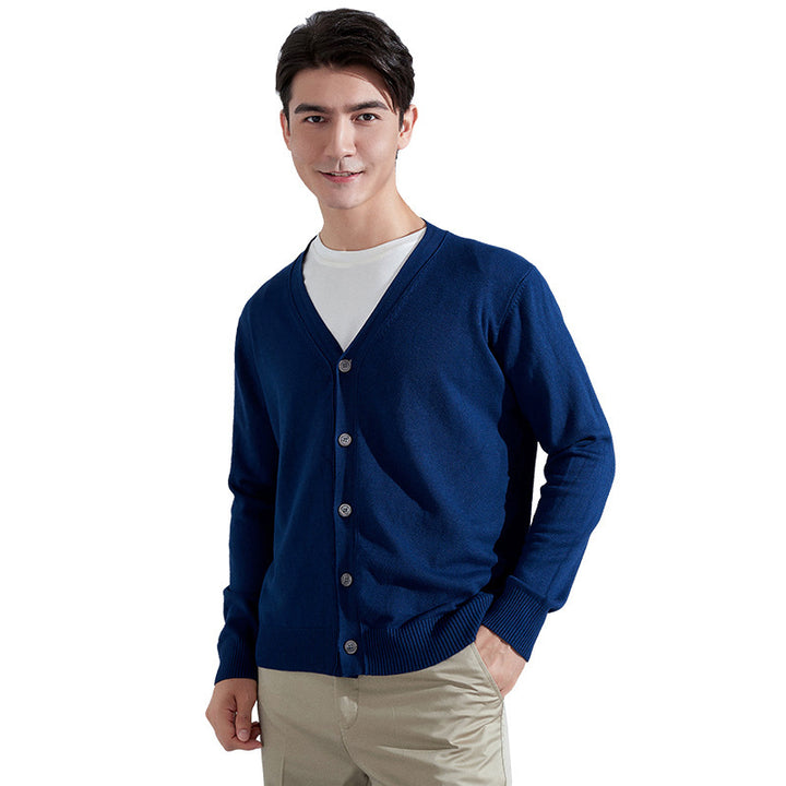 Herren Leichter Feinstrick-Cardigan mit V‑Ausschnitt und Business‑Silhouette Echoarchiv
